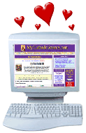 Computer with hearts