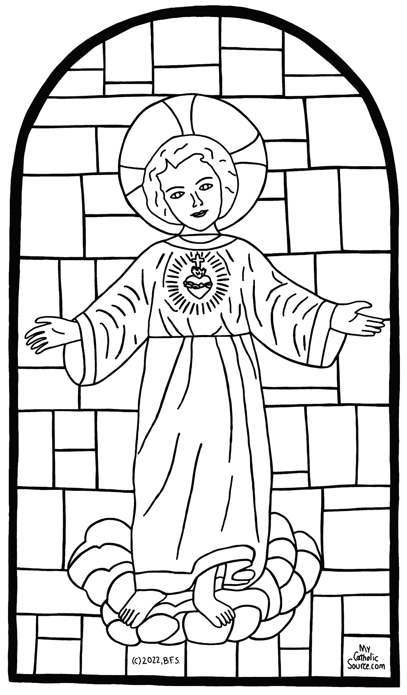 Coloring Book Image (Hand Drawn/Traced Stained Glass)