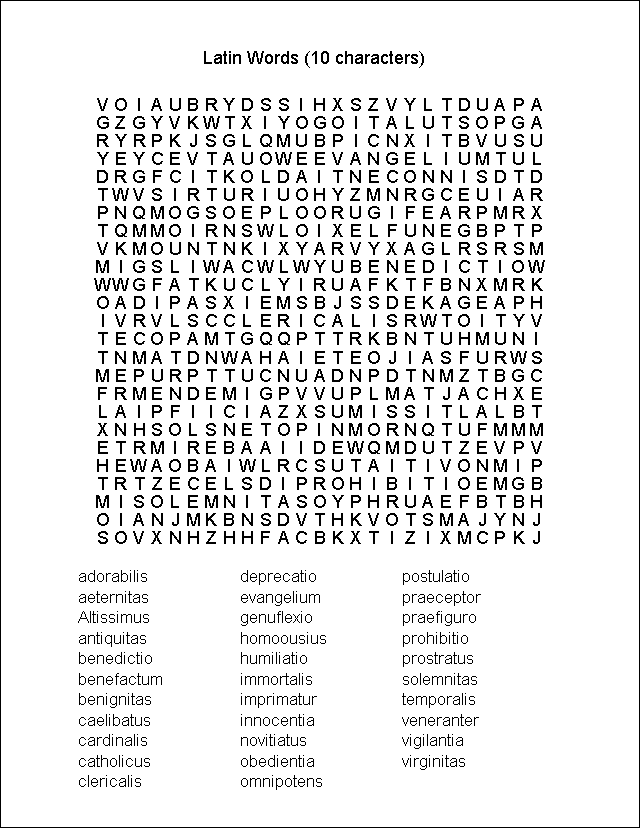 Word Search Puzzle