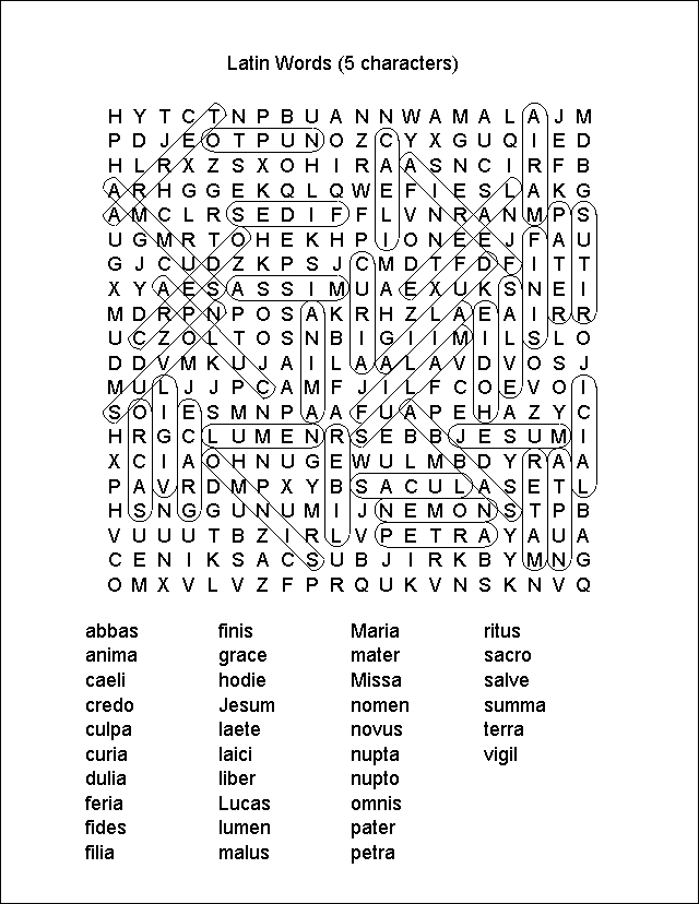 Word Search Puzzle