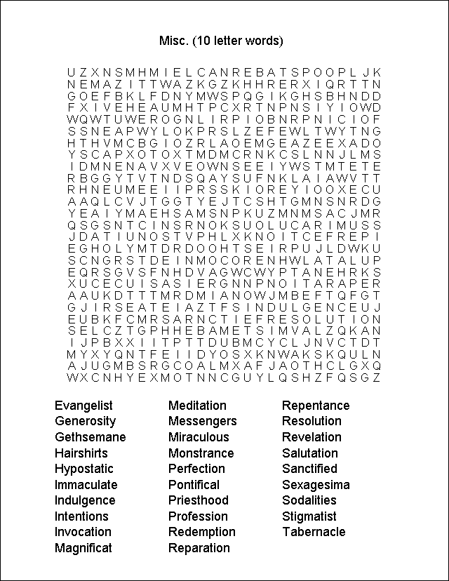 Word Search Puzzle