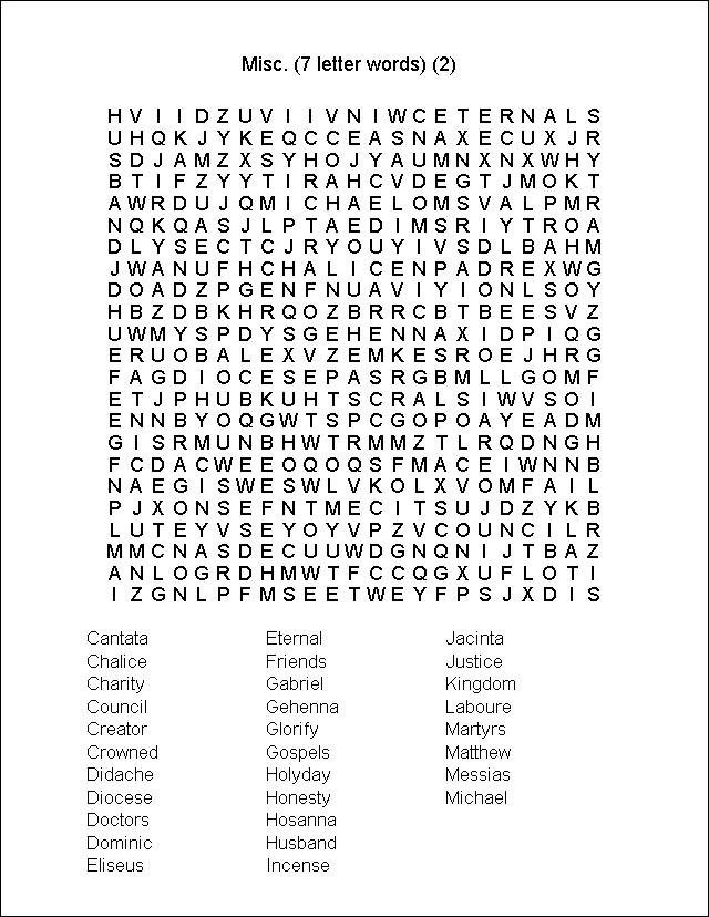 Word Search Puzzle