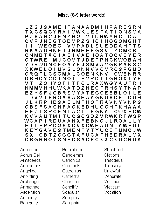 Word Search Puzzle