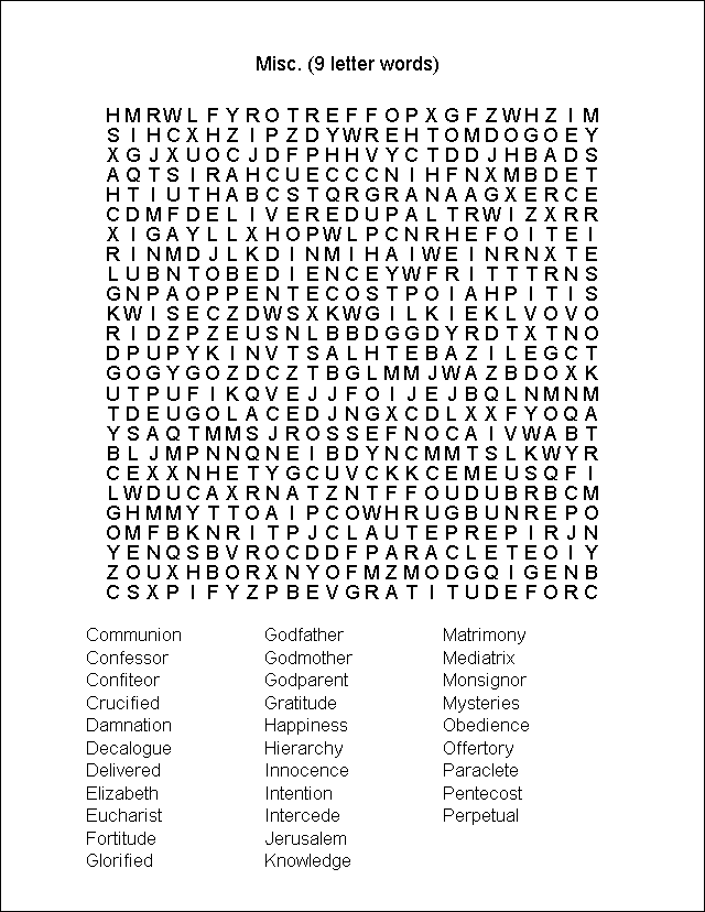 Word Search Puzzle