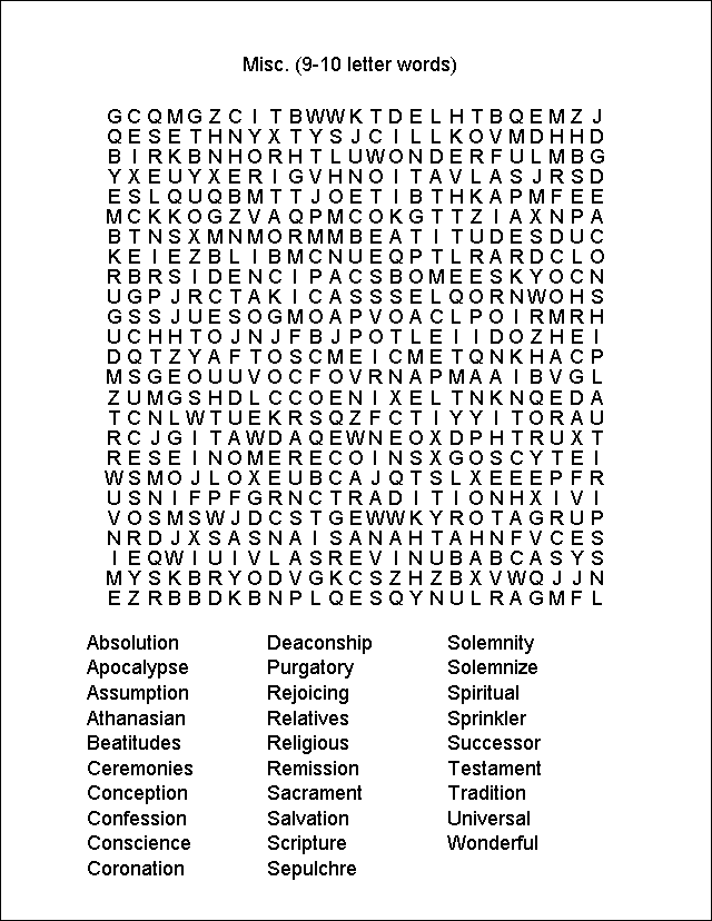 Word Search Puzzle