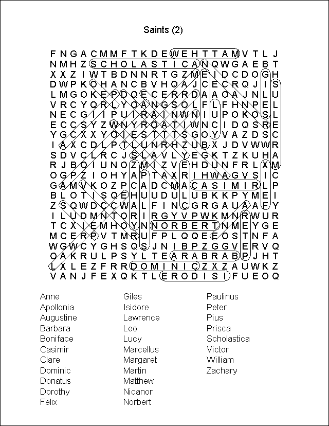 Word Search Puzzle