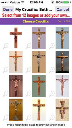 My Crucifix (sample screen)