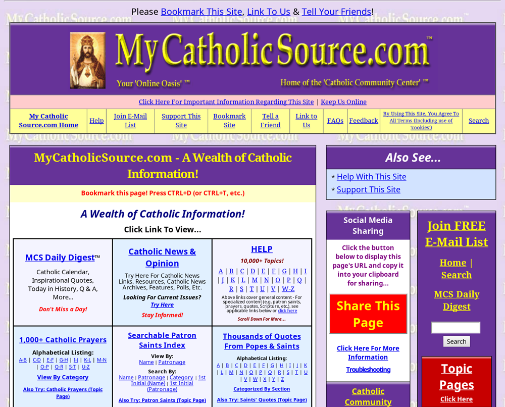 MyCatholicSource.com in Puffin browser