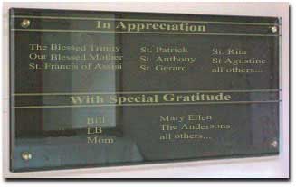 Acknowledgements Plaque