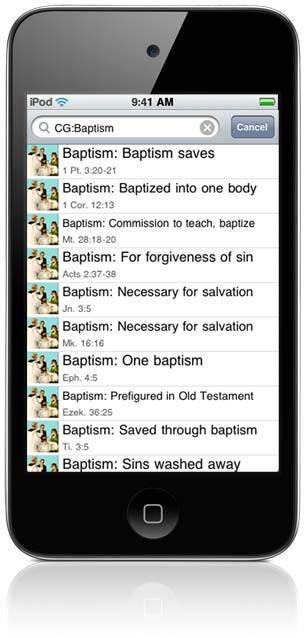 Catholic Bible References App (sample screen)