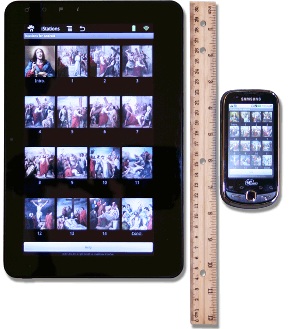 Sample Device Images (For Perspective) - iStations for Android ™ Main Screen On ViewSonic gTablet & Samsung Intercept™ Cell Phone