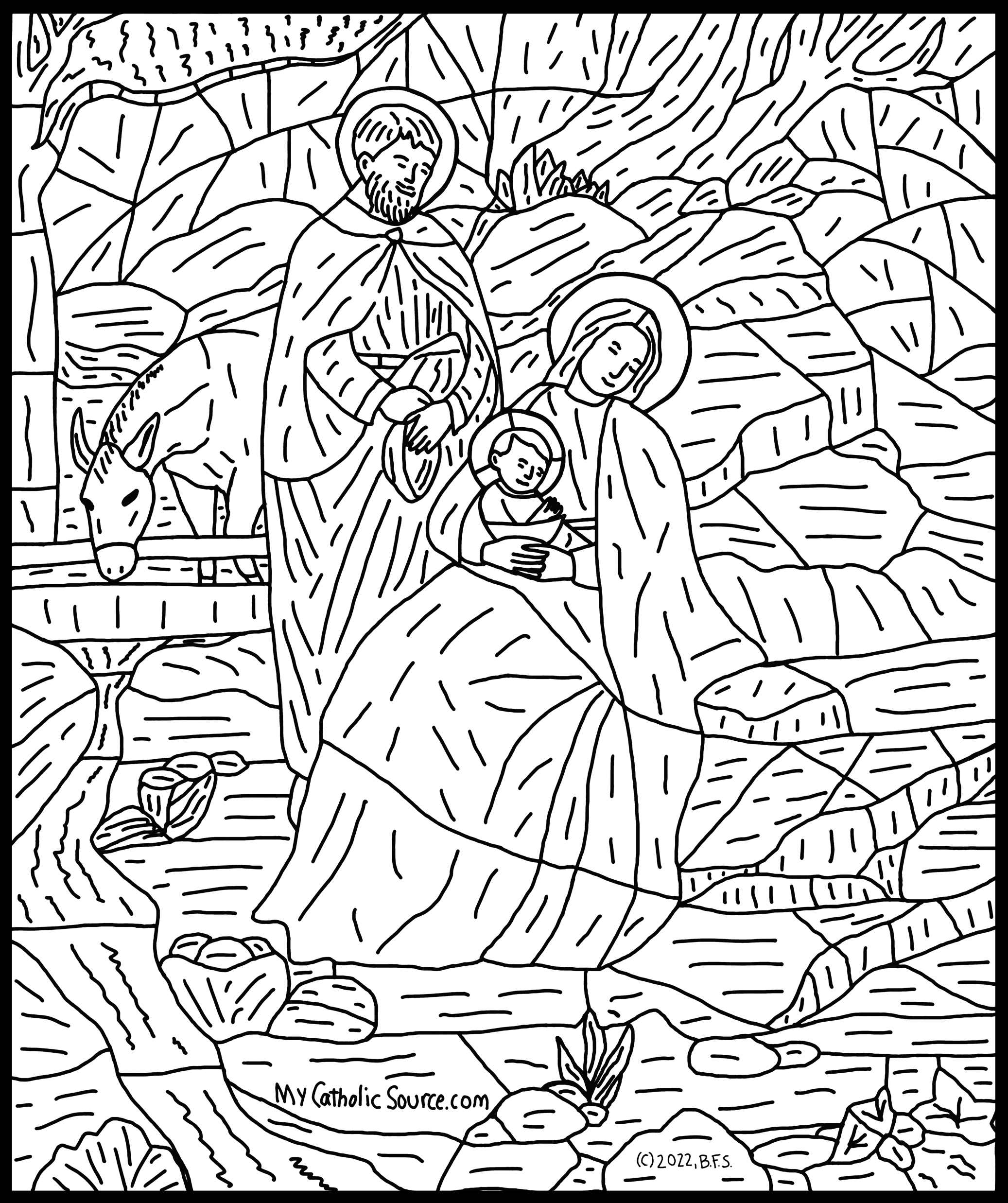 Coloring Book Image (Hand Drawn/Traced Stained Glass)