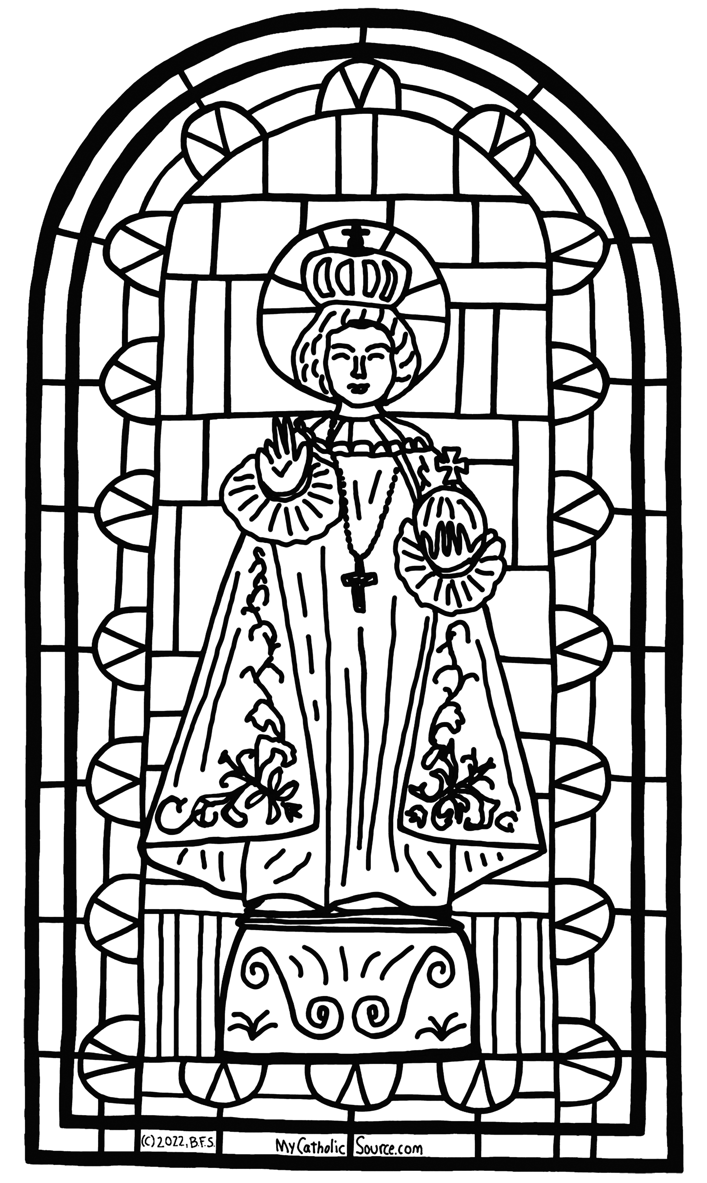Coloring Book Image (Hand Drawn/Traced Stained Glass)
