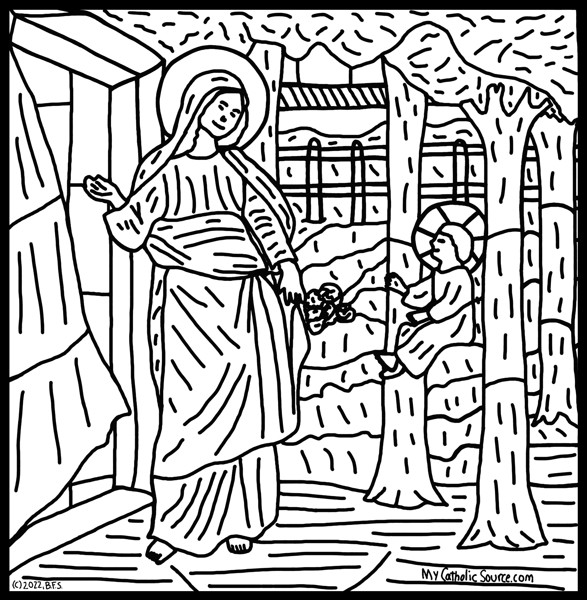 Coloring Book Image (Hand Drawn/Traced Stained Glass)