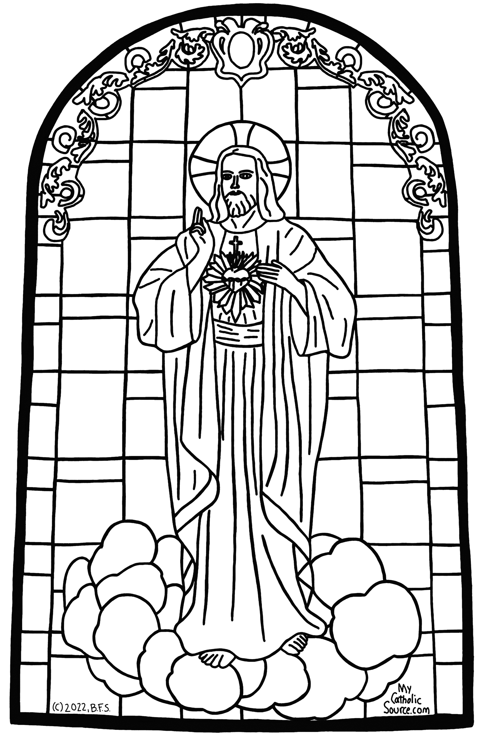 Coloring Book Image (Hand Drawn/Traced Stained Glass)