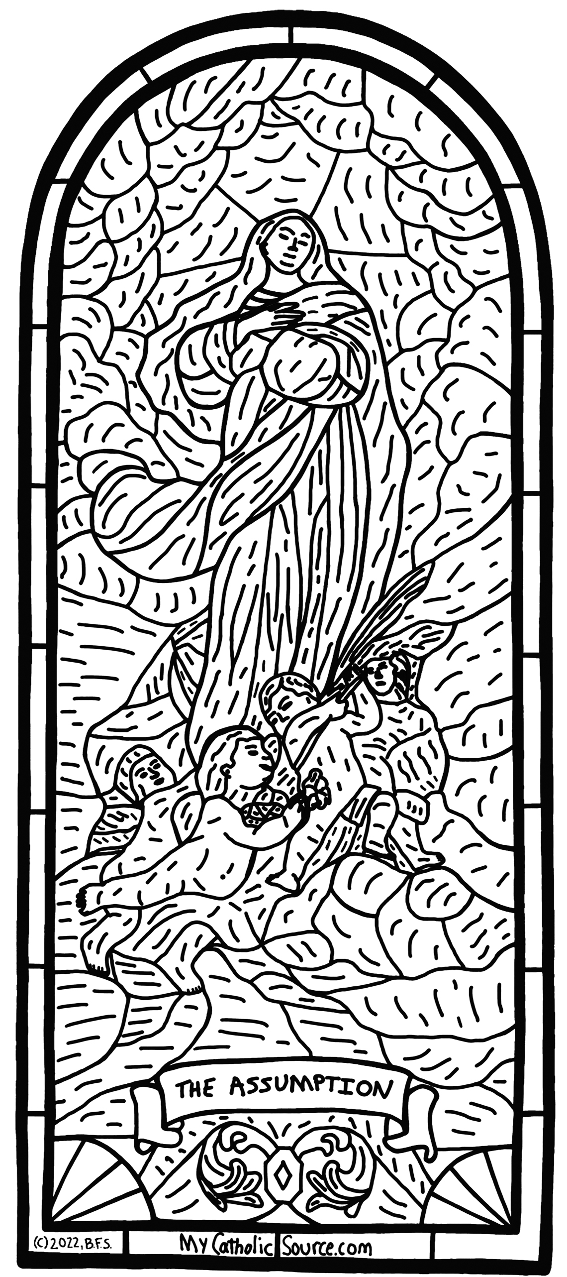 Coloring Book Image (Hand Drawn/Traced Stained Glass)