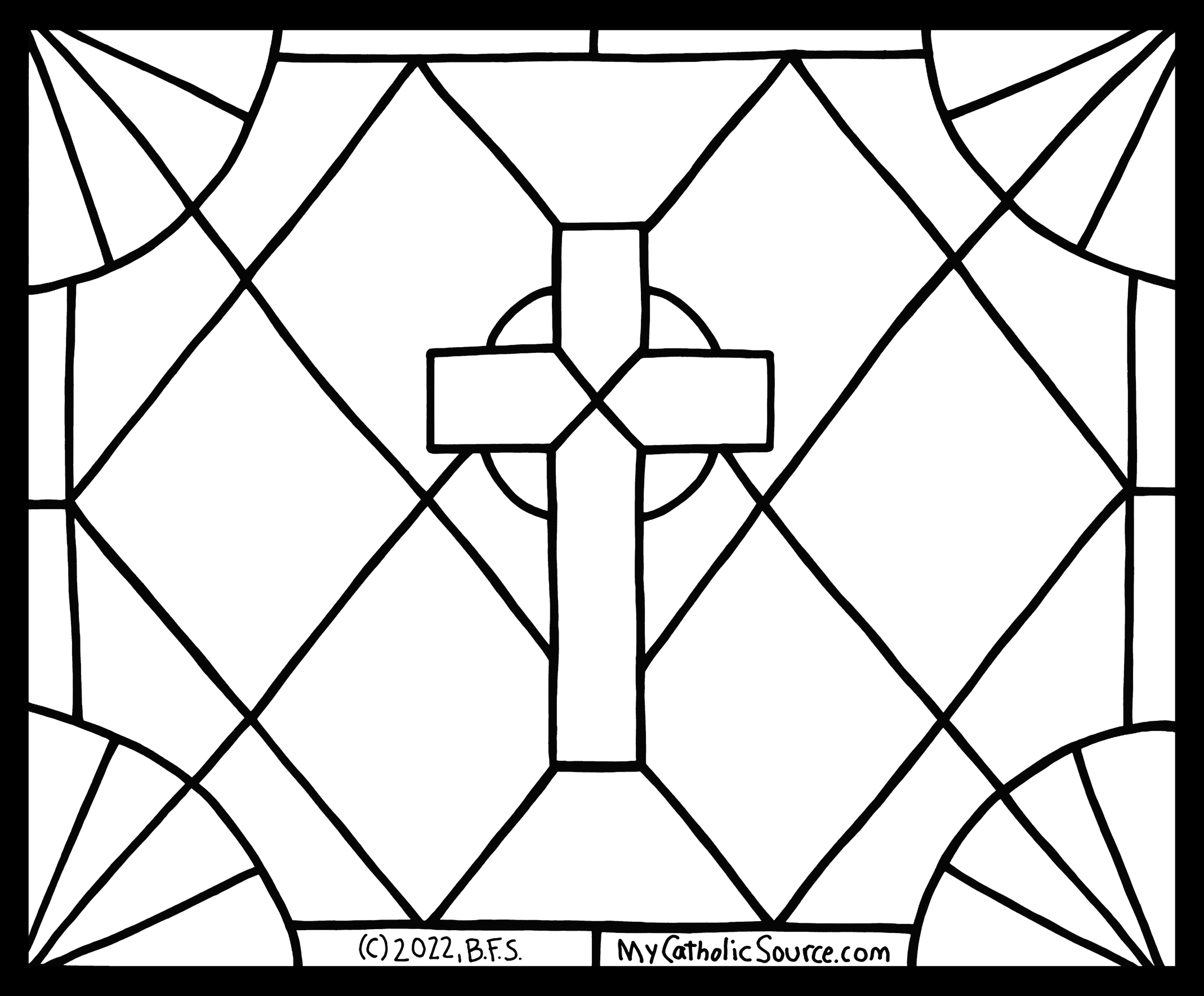 Coloring Book Image (Hand Drawn/Traced Stained Glass)