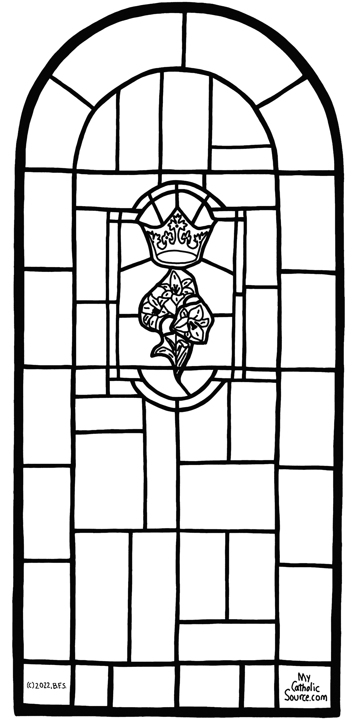 Coloring Book Image (Hand Drawn/Traced Stained Glass)