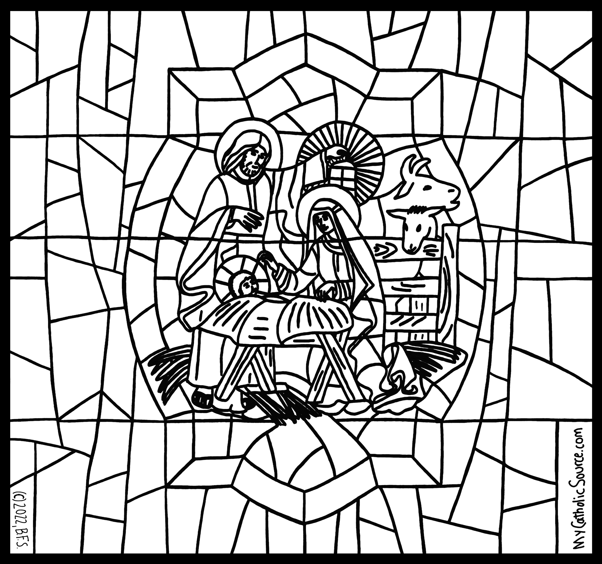 Coloring Book Image (Hand Drawn/Traced Stained Glass)