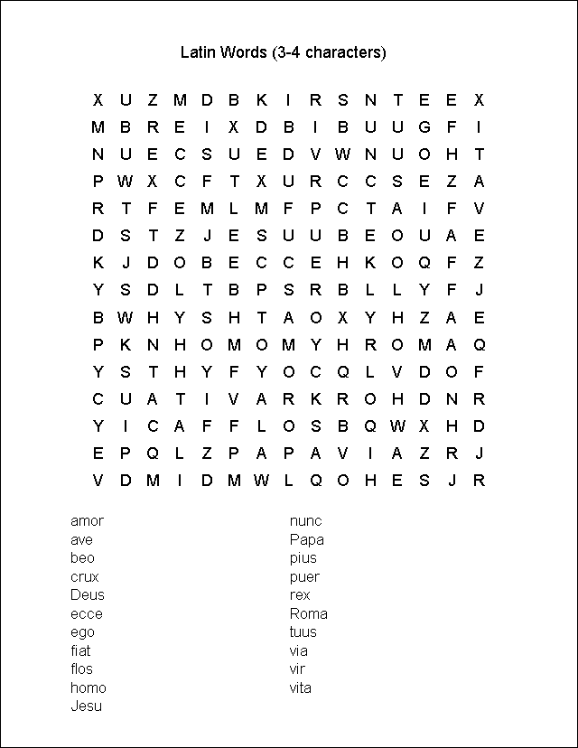 Word Search Puzzle