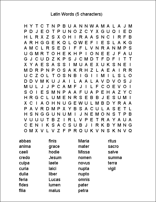 Word Search Puzzle