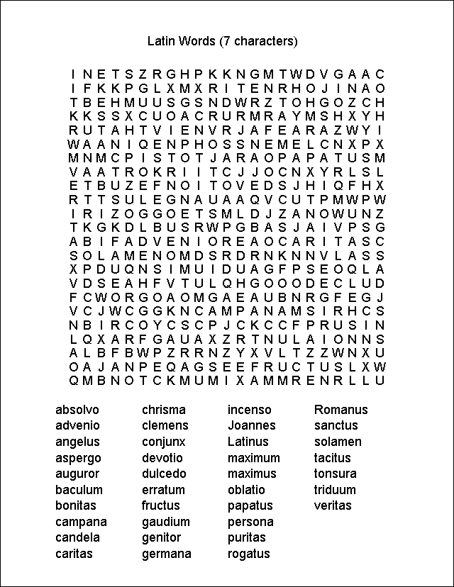 Word Search Puzzle