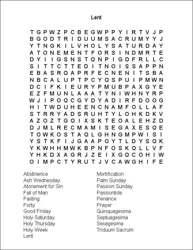 Word Search Puzzle