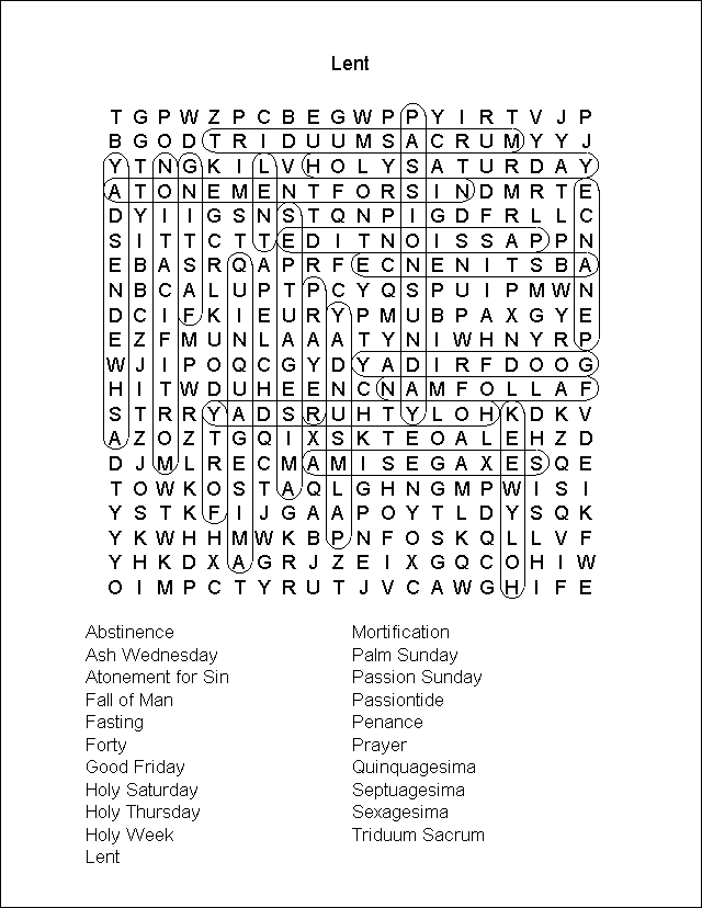 Word Search Puzzle