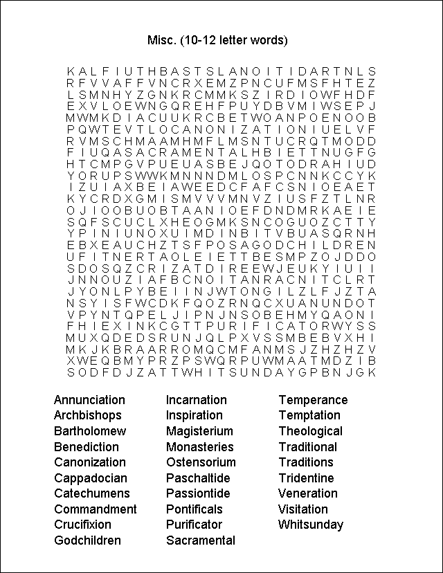 Word Search Puzzle