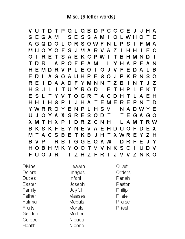 Word Search Puzzle