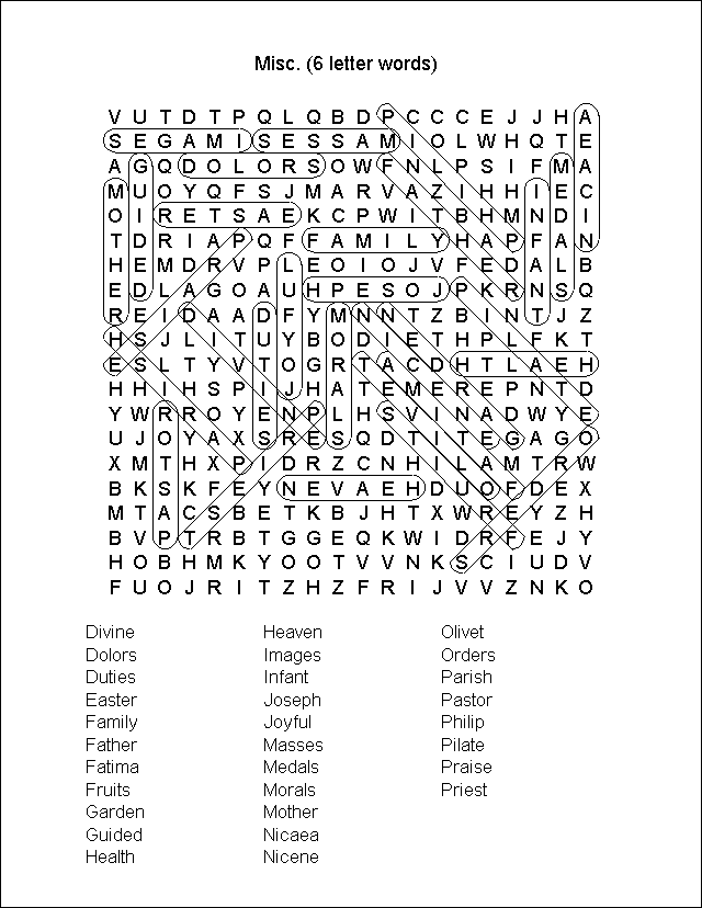 Word Search Puzzle