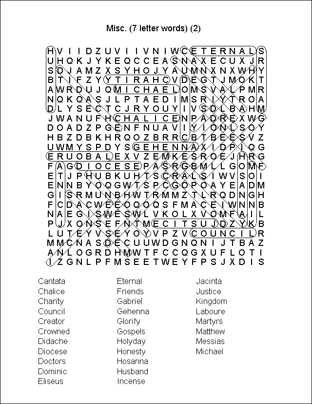 Word Search Puzzle