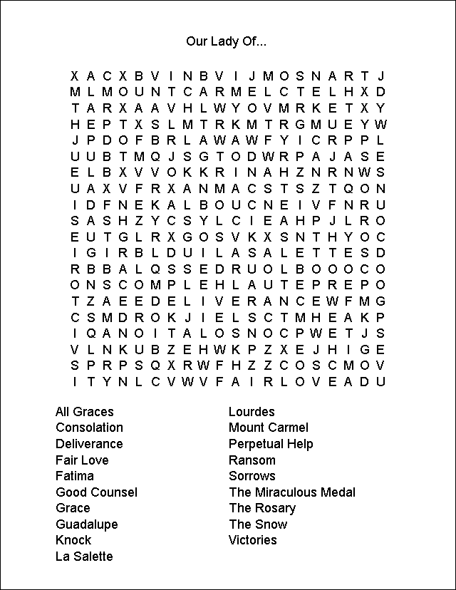 Word Search Puzzle