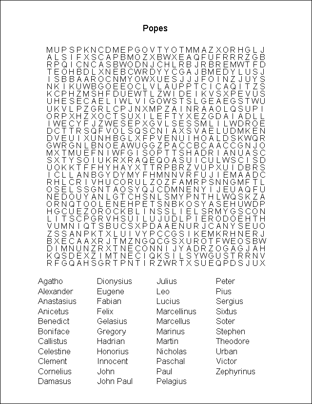 Word Search Puzzle