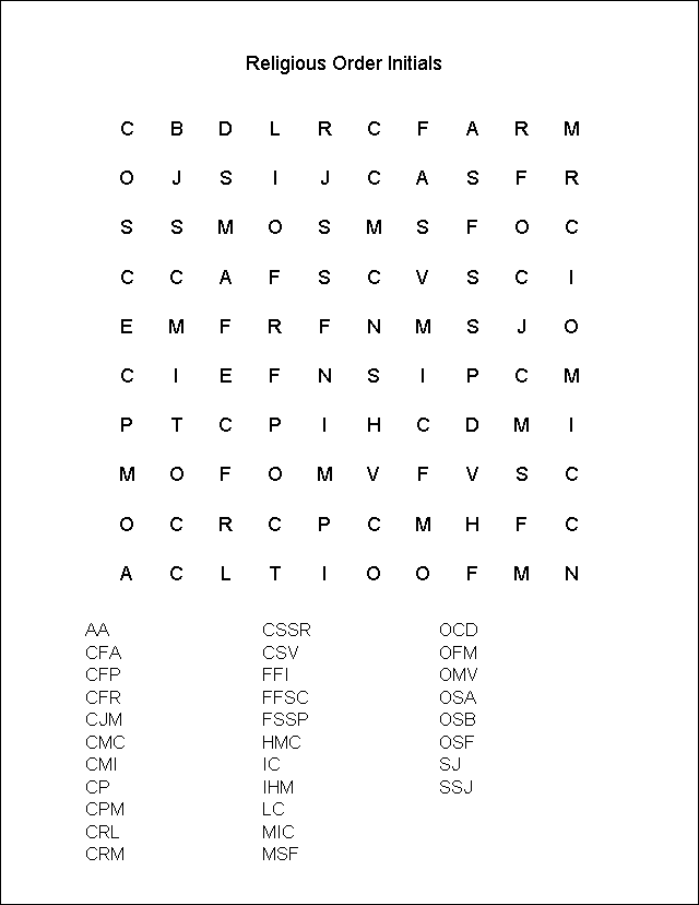 Word Search Puzzle