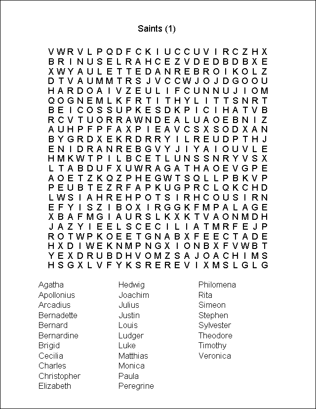 Word Search Puzzle