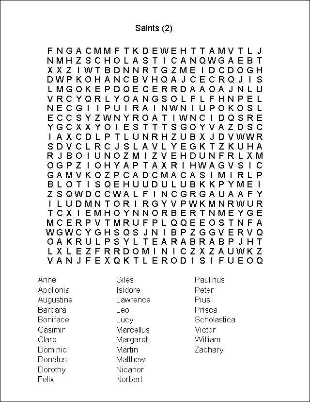 Word Search Puzzle