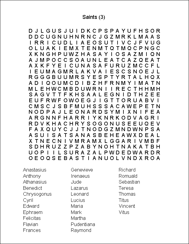 Word Search Puzzle