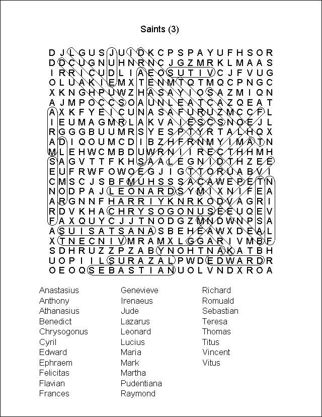 Word Search Puzzle