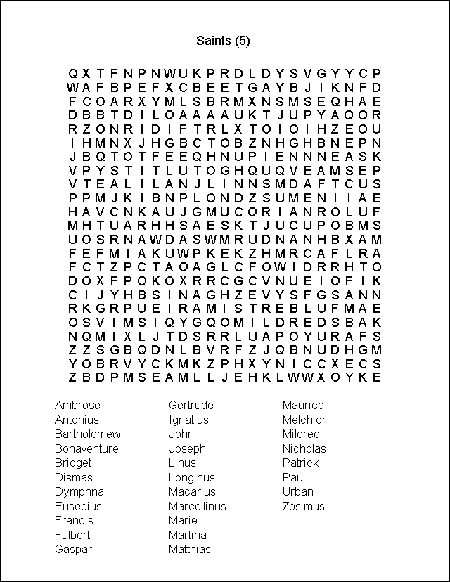 Word Search Puzzle